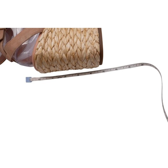 NWOB Marc Fisher Nelly Espadrille Sandals Sz 10 Pink Suede Ankle Strap Wedge - Picture 10 of 13